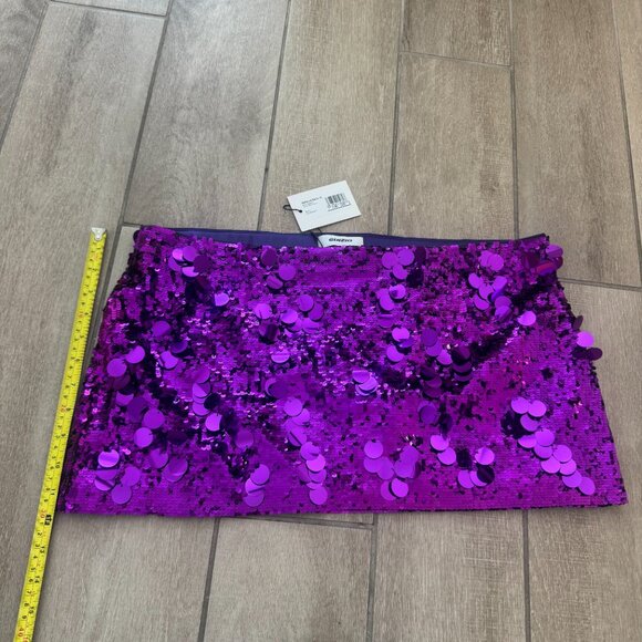 GUIZIO Low Rise Paillette Skirt Purple Amethyst Sequin Halloween NWT Danielle - Picture 6 of 7